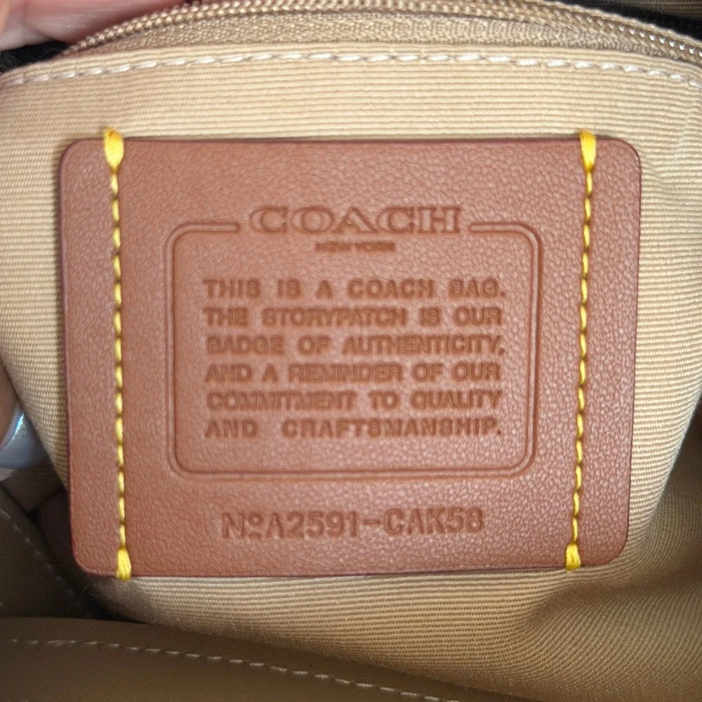 Coach Rowan Colorblock Satchel Canvas Leather Womens Crossbody Bag CAK58